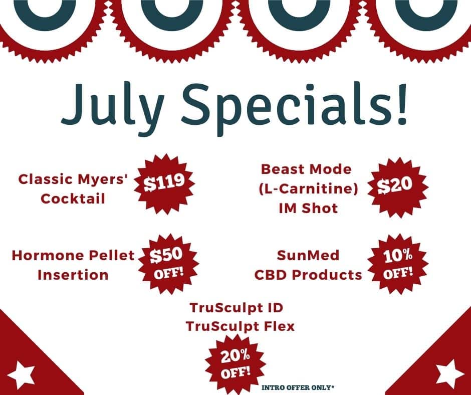 July Specials from Vessel Longvity!