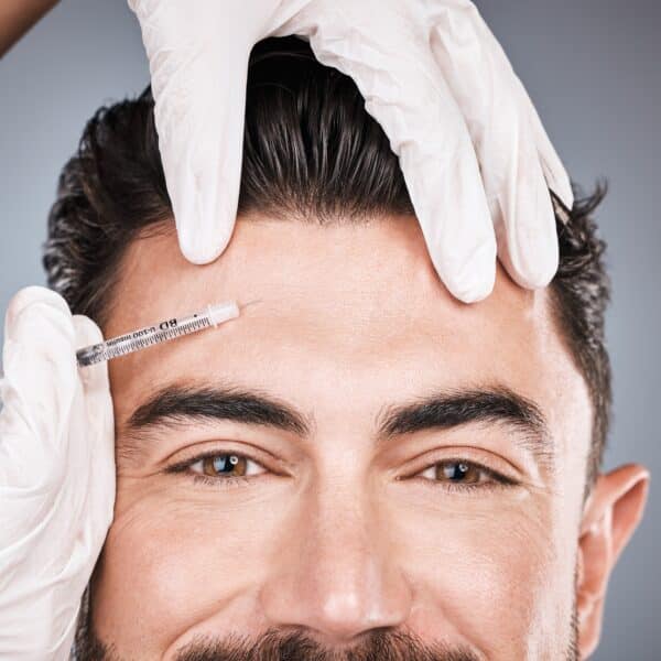 Forehead,Injection,,Man,And,Portrait,For,Skincare,,Beauty,And,Botox